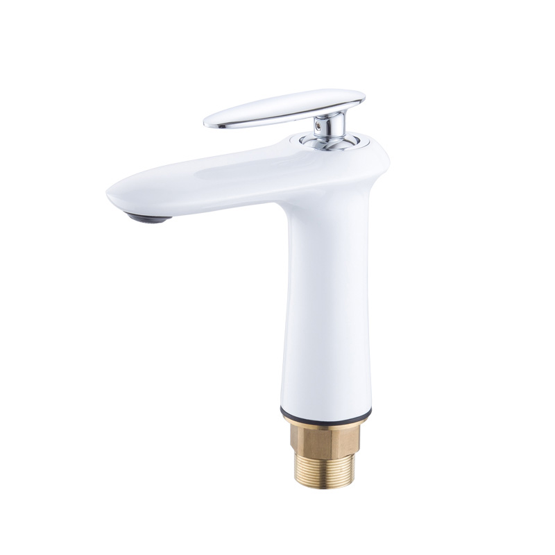 Locomotive Single Hole Black And White Basin Faucet