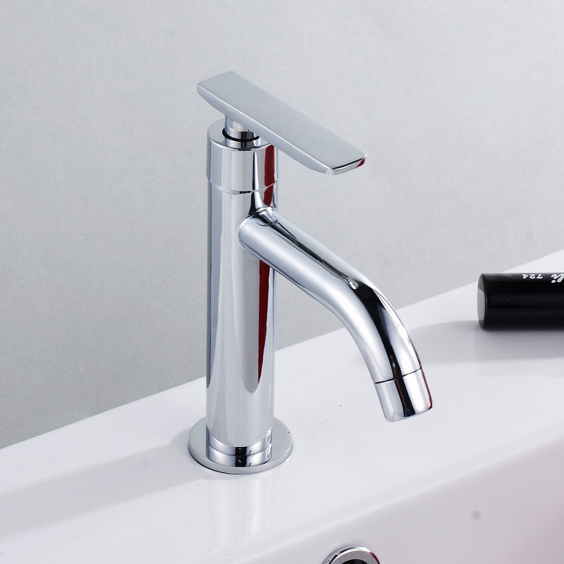 Single Cold Single Hole Black Basin Faucet