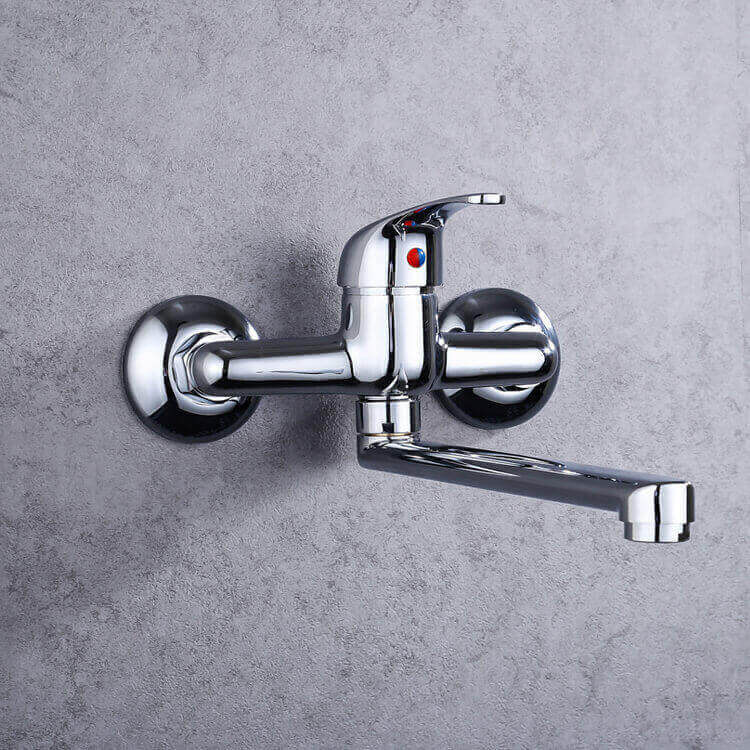 Bridge Into Wall Kitchen Faucet