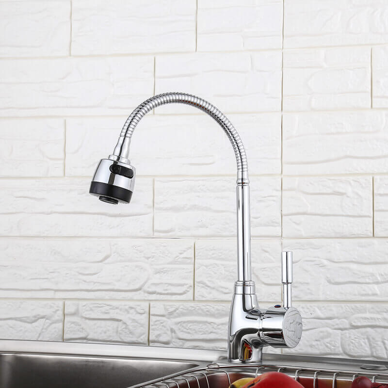 Pointed Three-way Universal Tube Shower Kitchen Faucet