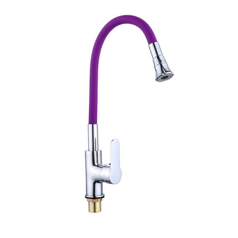 Purple Universal Tube Flat Three-way Kitchen Faucet