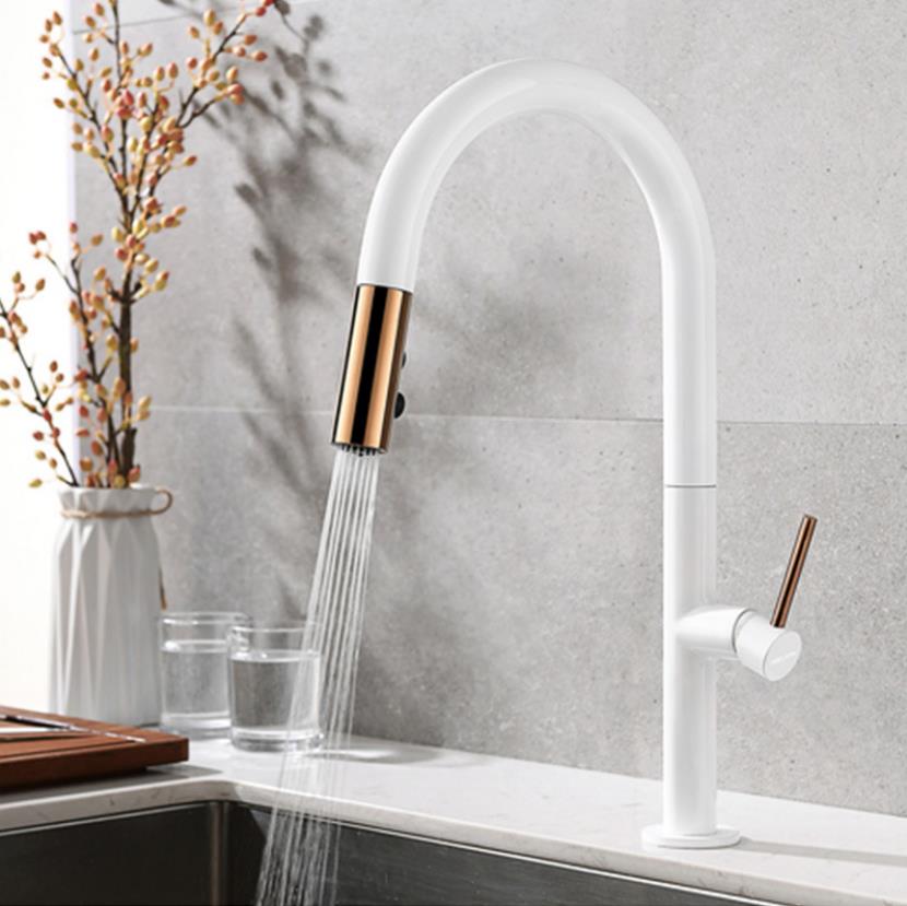 Copper Pull-out Black Kitchen Faucet